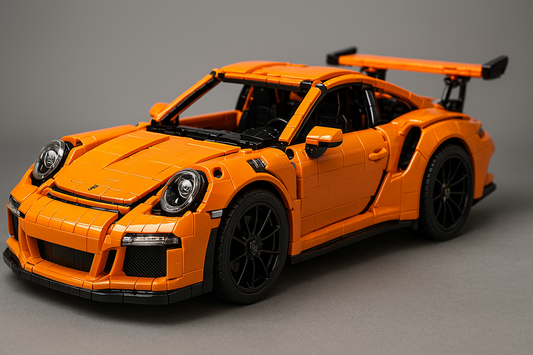 Commercial Car Models in Construction Sets: Showcasing Iconic Builds like MOC lego Porsche GT3 10342