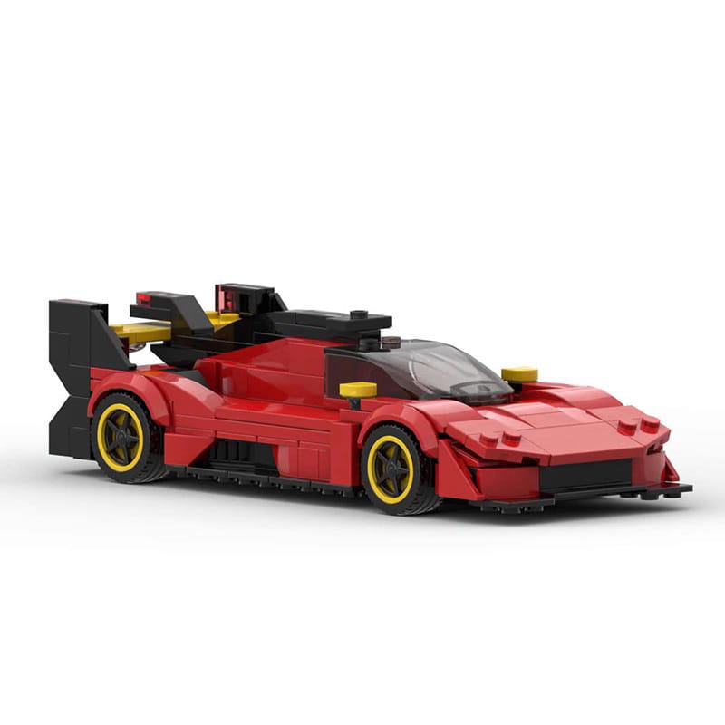 MOC MINI Cars Building Blocks Set MOC Building Blocks 136251 Ferrari 499p Red Sports Car