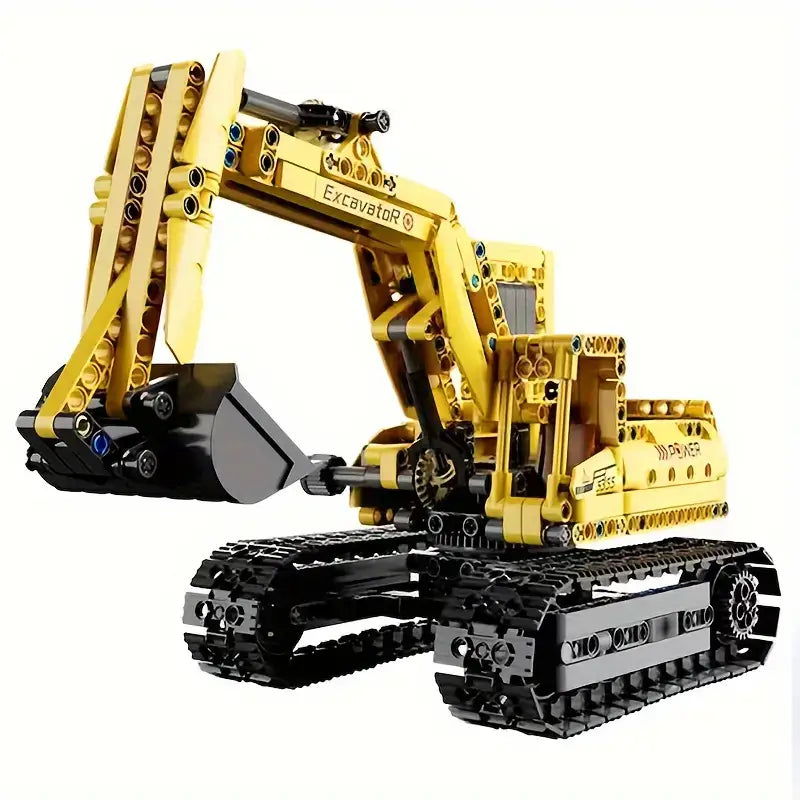 522pcs Yellow engineer excavator building set