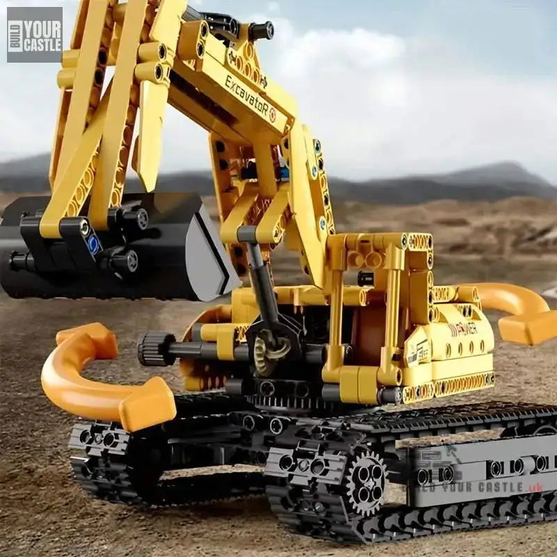 522pcs Yellow engineer excavator building set - BuildYourCastle