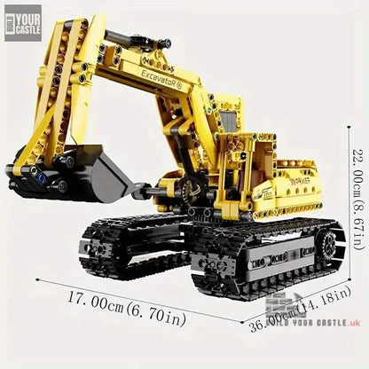 522pcs Yellow engineer excavator building set - BuildYourCastle