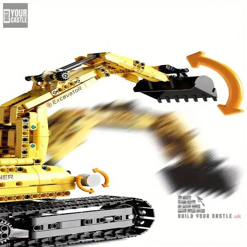 522pcs Yellow engineer excavator building set - BuildYourCastle