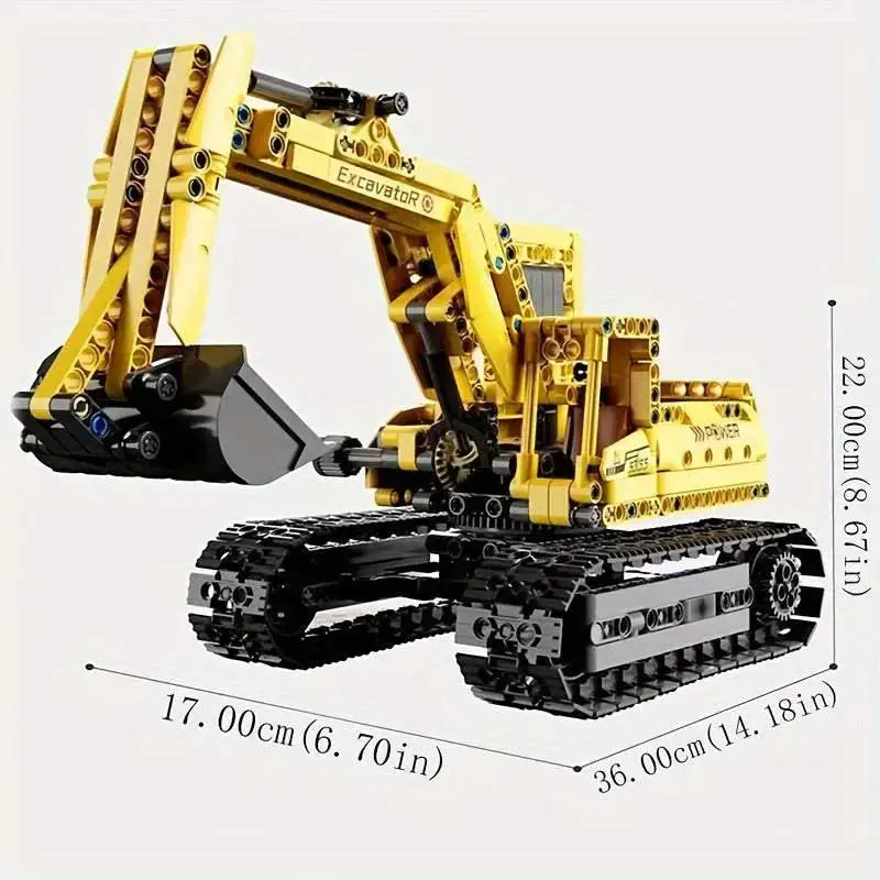 522pcs Yellow engineer excavator building set