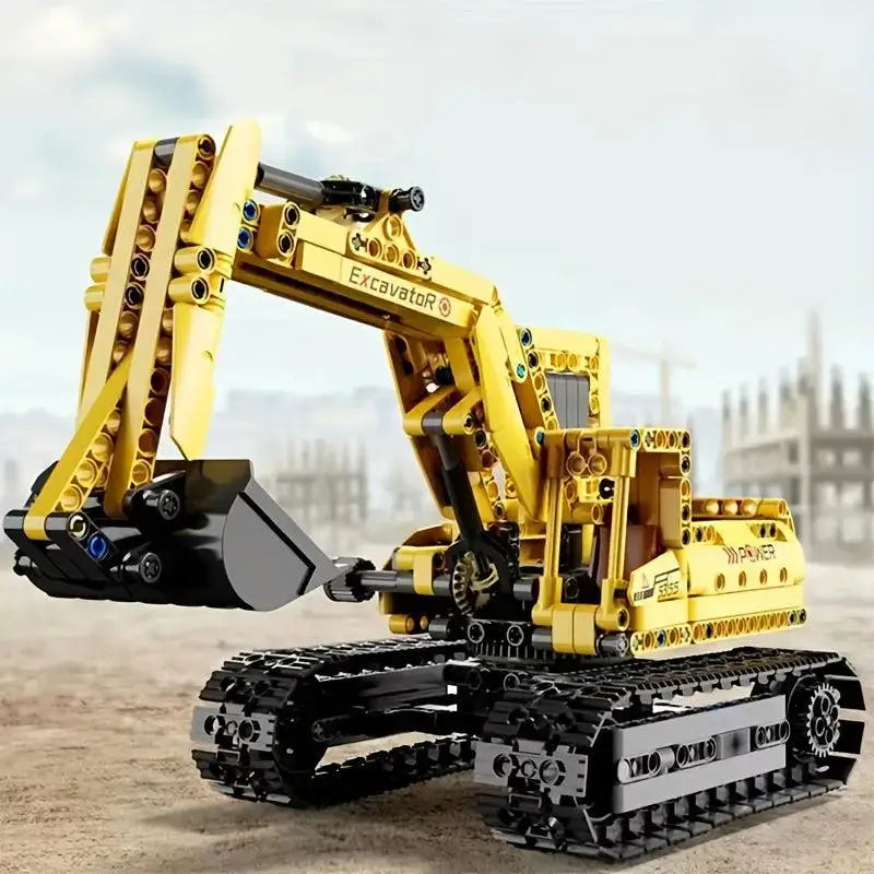 522pcs Yellow engineer excavator building set