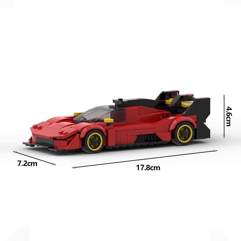 MOC MINI Cars Building Blocks Set MOC Building Blocks 136251 Ferrari 499p Red Sports Car