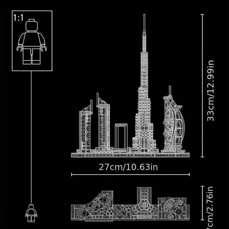 740pcs Dubai buildings panorama set