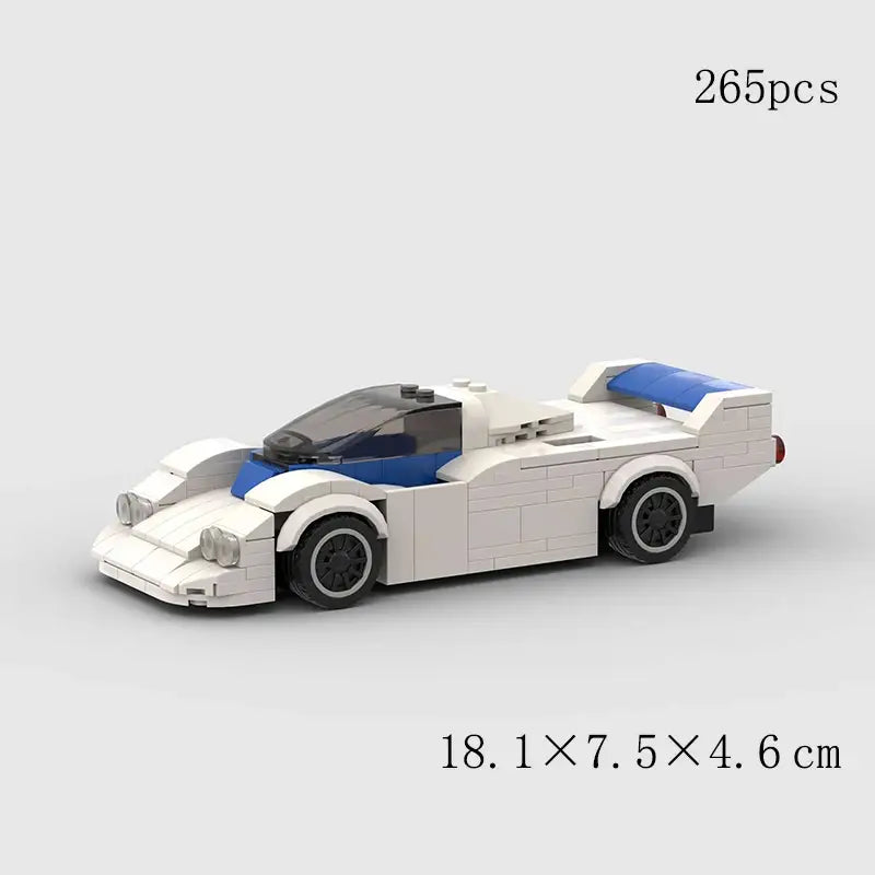 MOC MINI Cars Building Blocks Set Speed Champions New City Technique Racing Car Old Classic Sport Building Brick Super