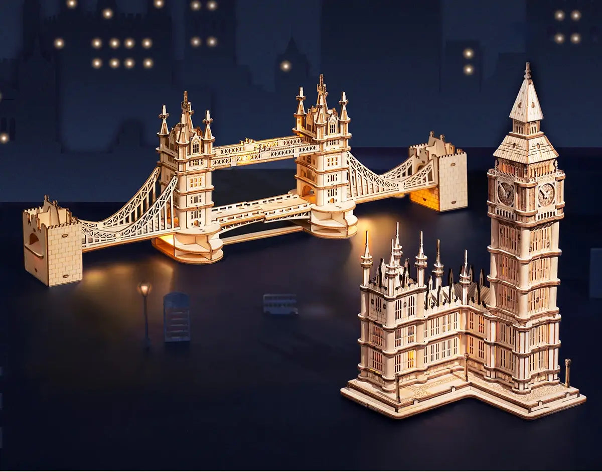 333 PCS Robotime Rolife DIY 3D Tower Bridge Big Ben Famous Building