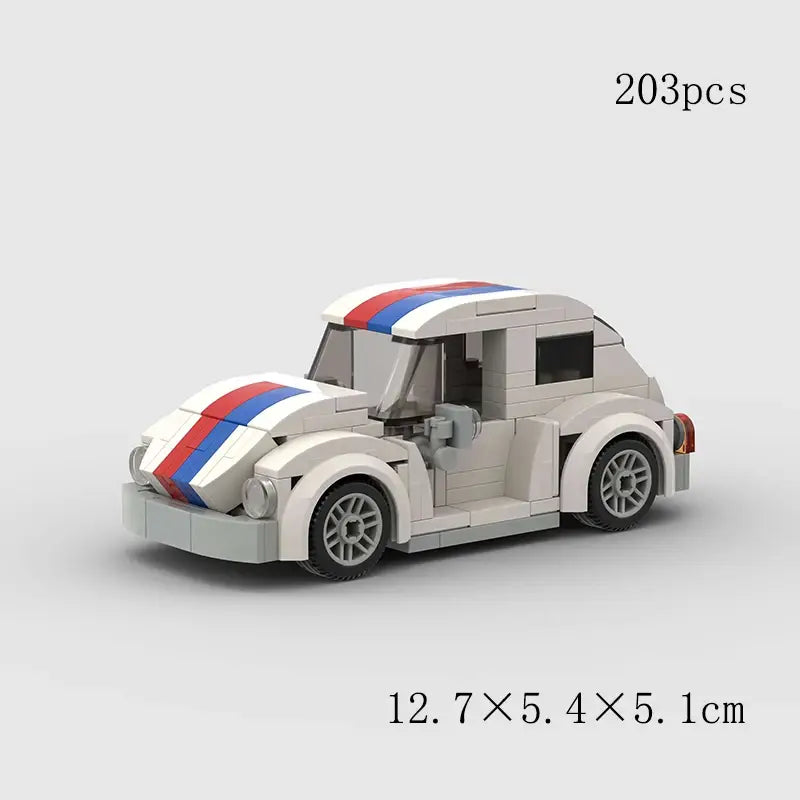 MOC MINI Cars Building Blocks Set Speed Champions New City Technique Racing Car Old Classic Sport Building Brick Super