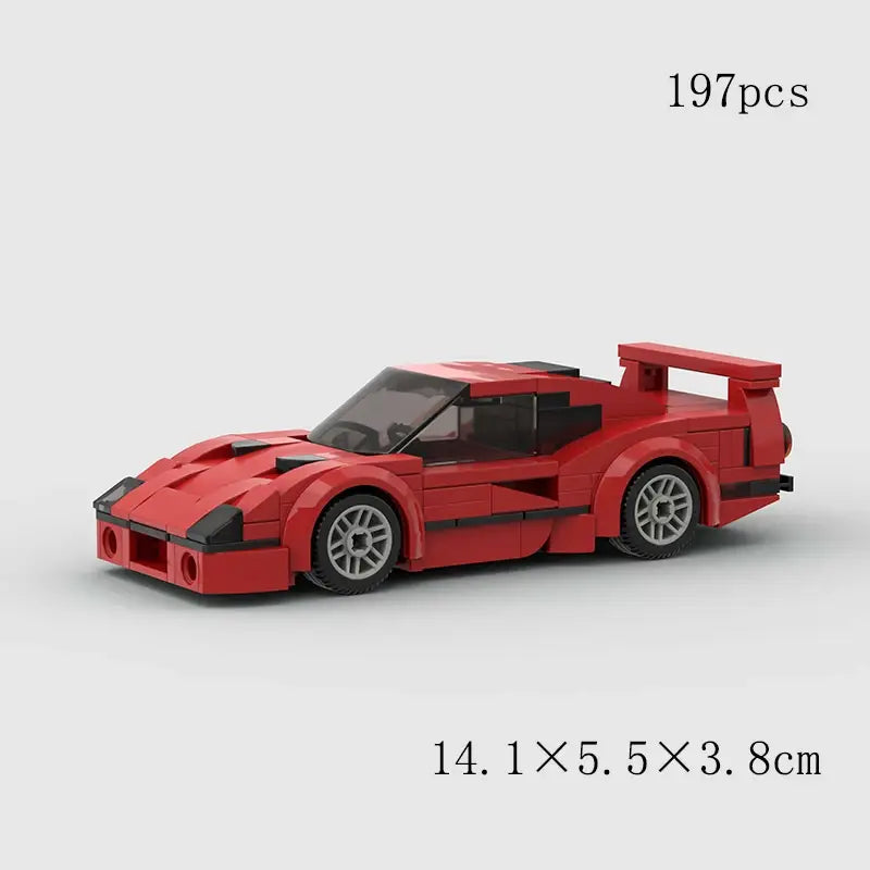 MOC MINI Cars Building Blocks Set Speed Champions New City Technique Racing Car Old Classic Sport Building Brick Super