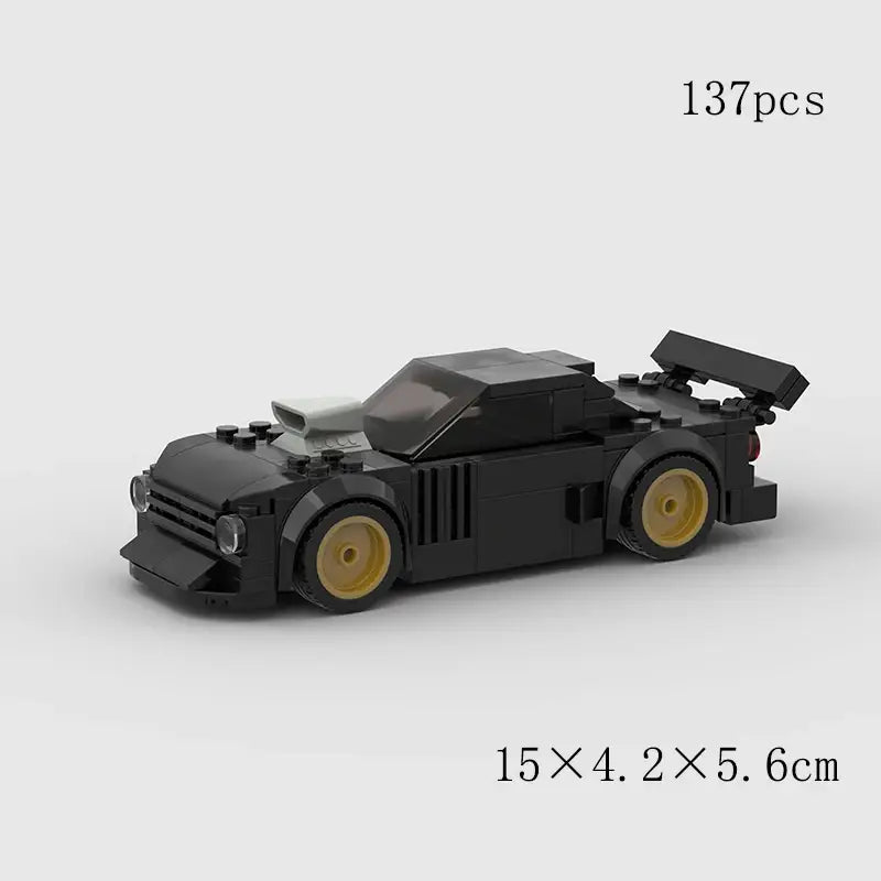 MOC MINI Cars Building Blocks Set Speed Champions New City Technique Racing Car Old Classic Sport Building Brick Super