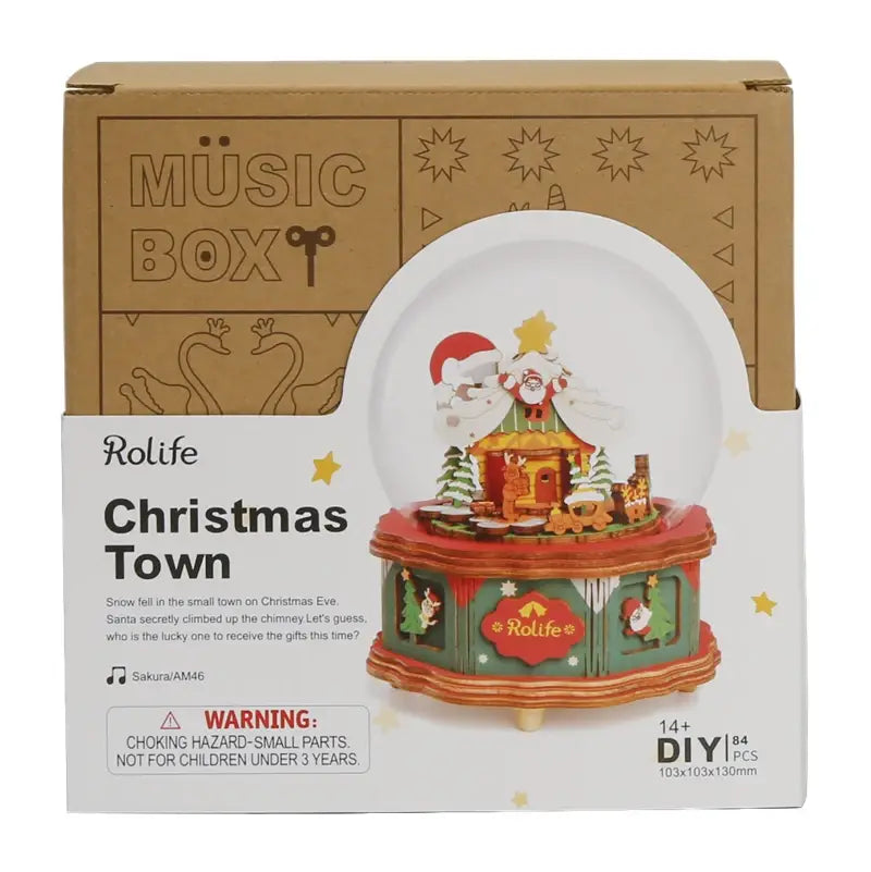 Robotime Holiday Gift 7 Kinds DIY 3D Puzzle Game Assembly Moveable Music Box Toy for Children Adult