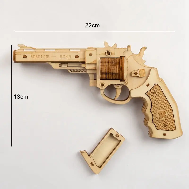 272pcs Robotime Rokr DIY Revolver,Scatter with Rubber Band Bullet