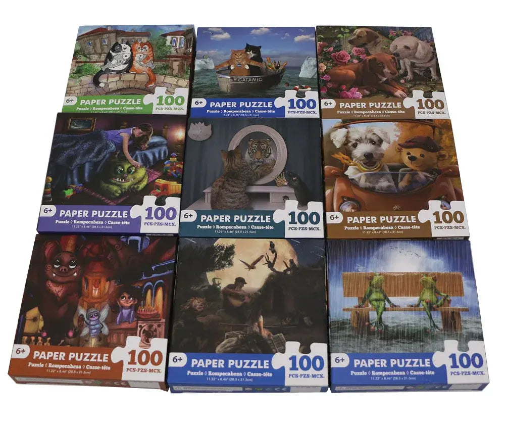 Unwind with 100-Piece Dog Jigsaw Puzzle - Perfect for Adults & Children!