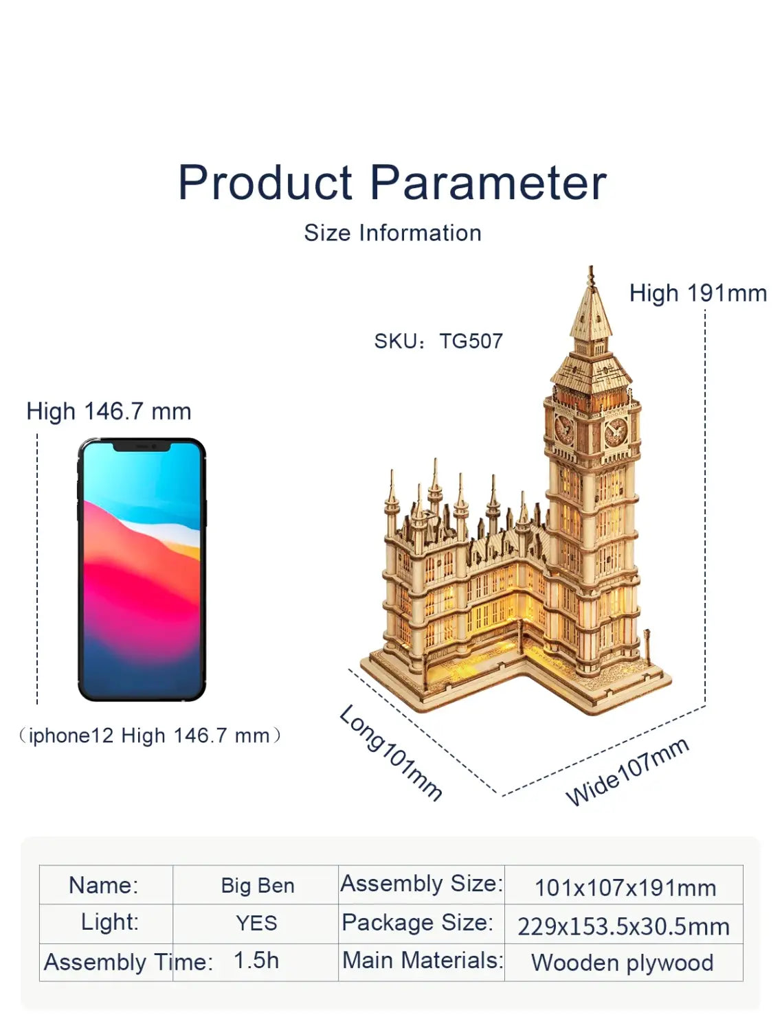 Robotime Rolife DIY 3D Tower Bridge Big Ben Famous Building