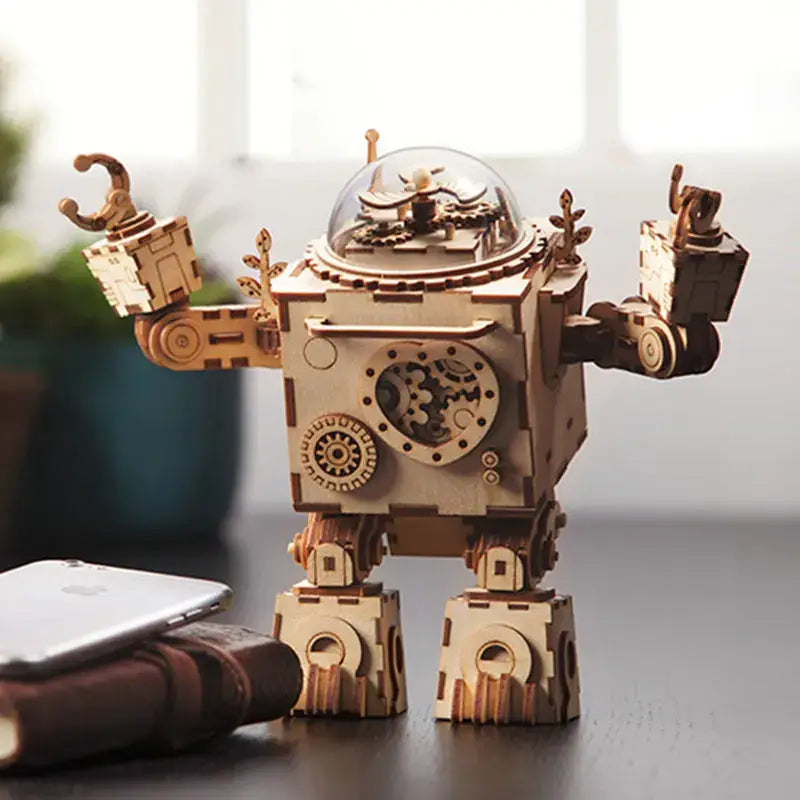 Robotime ROKR Robot Steampunk Music Box 3D