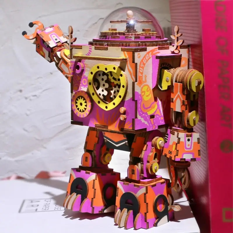 Robotime ROKR Robot Steampunk Music Box 3D