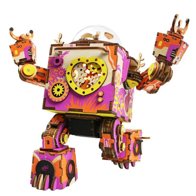 Robotime ROKR Robot Steampunk Music Box 3D