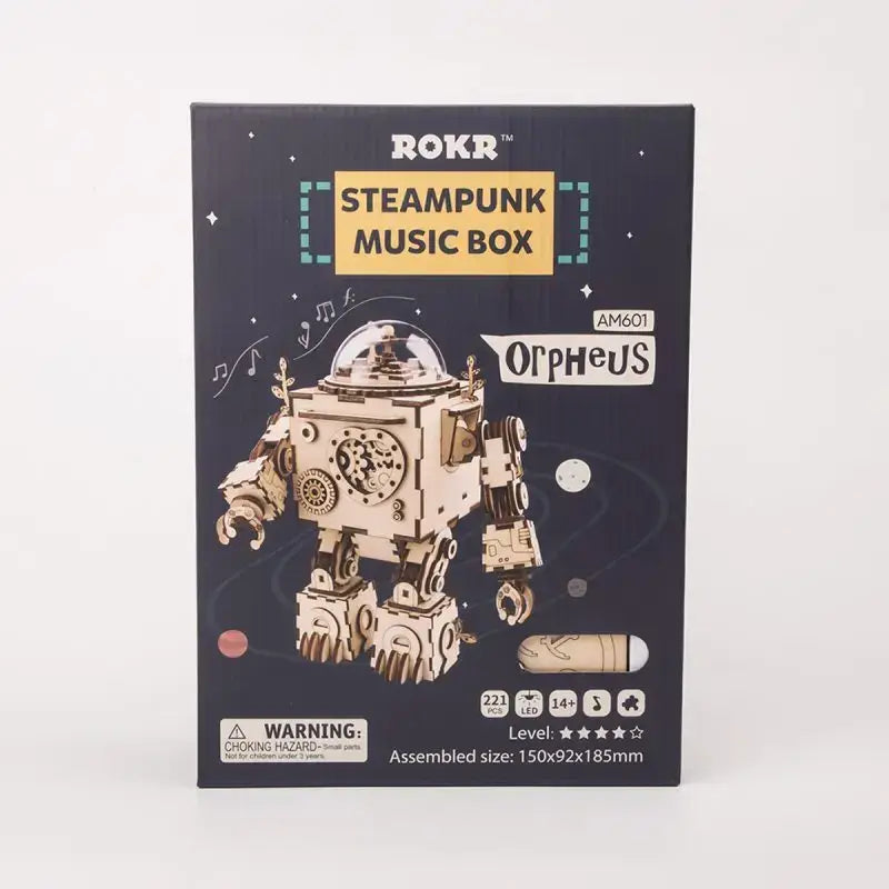 Robotime ROKR Robot Steampunk Music Box 3D