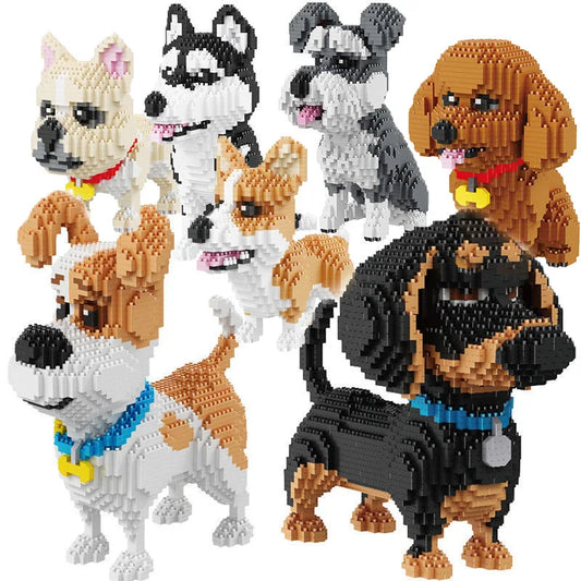 MOC technic DOGS animal building sets for kids