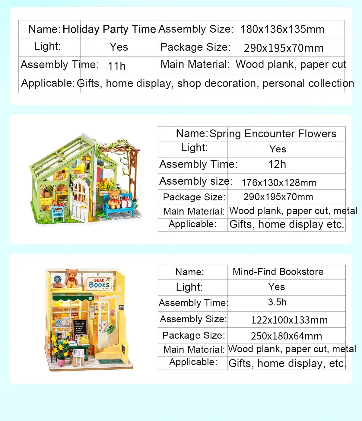 Robotime Rolife DIY Dollhouse Leisure Time Series