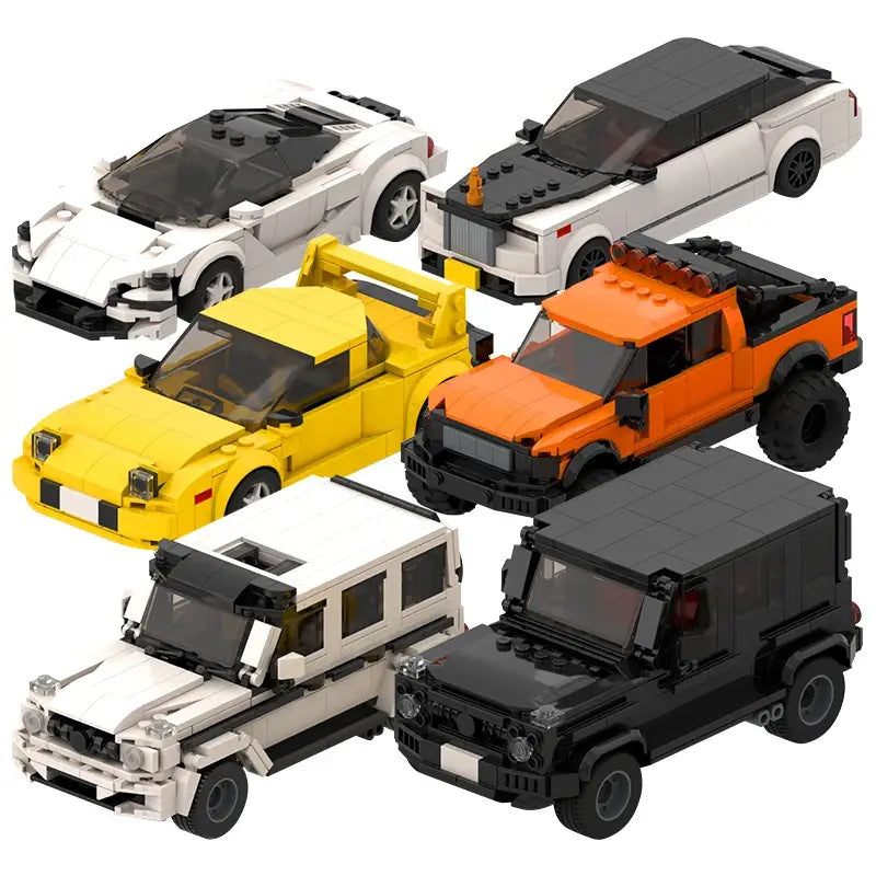 MOC MINI Cars Building Blocks Set 2022 Hot MOC City Car Speed Champion Supercar Sports Racing Car Moc Diy Building