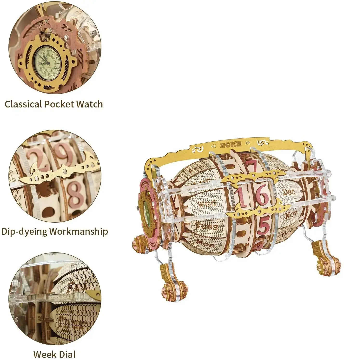 250pcs Robotime ROKR Time Engine 3D Wooden Model