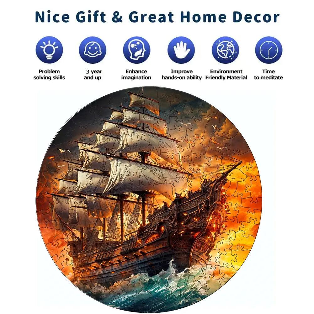 Pirate ship - Wooden Animal Jigsaw Puzzles