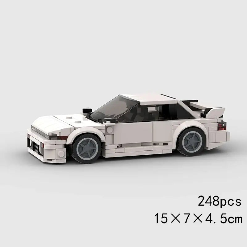 MOC MINI Cars Building Blocks Set S13 Silvia 240sx MOC Car Speed Champions Super Race F1 Vehicle Model Building Block