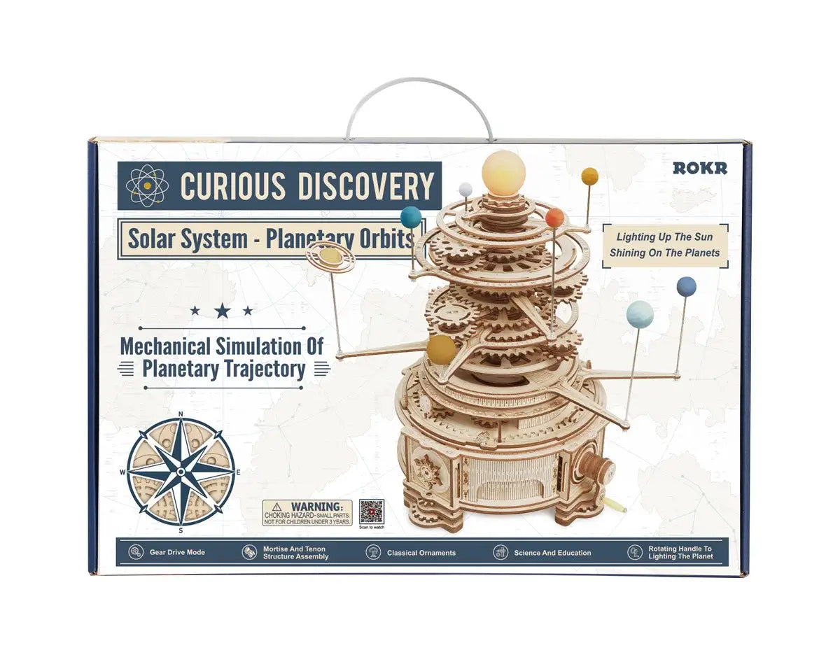 Robotime Rokr 316PCS Rotatable Mechanical Orrery DIY Wooden Model Building Block Kits Assembly Toy Gift for Children