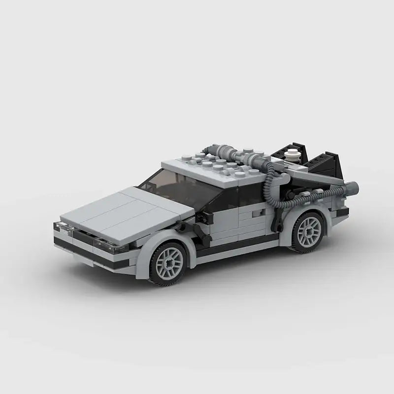 MOC MINI Cars Building Blocks Set Speed Champions Technical Car Back to the Futured Time Machine Deloreaning MOC