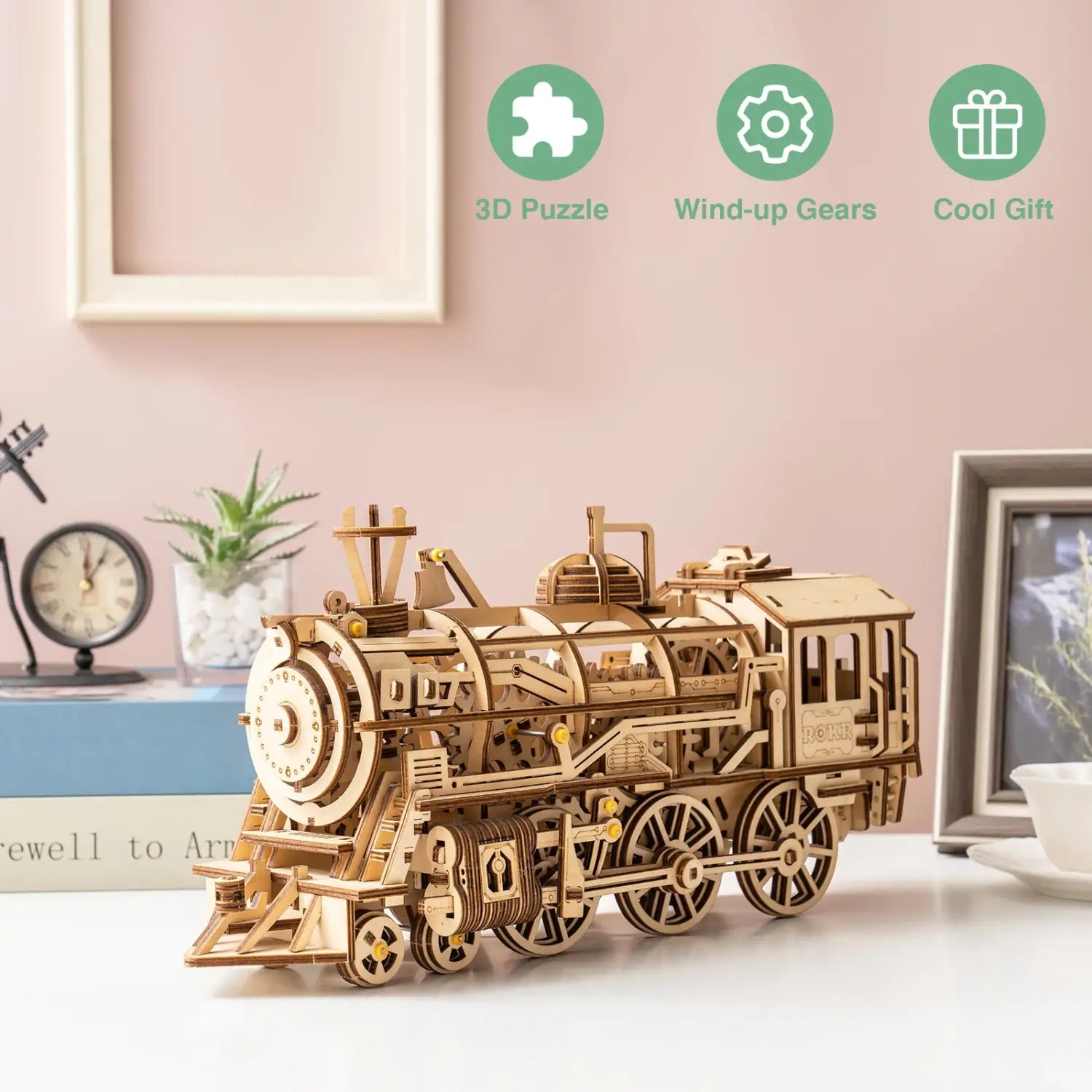 Robotime ROKR DIY 3D Wooden Puzzle Gear Model Building Kit Toys Gift for Children Teens - LK701