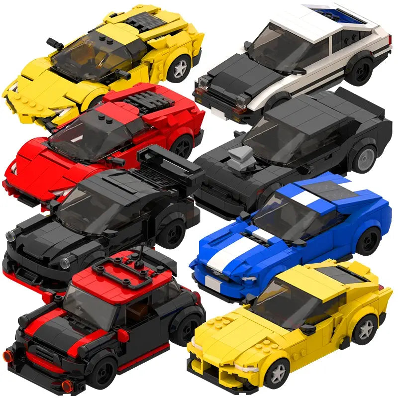 MOC MINI Cars Building Blocks Set 2022 Hot MOC City Car Speed Champion Supercar Sports Racing Car Moc Diy Building