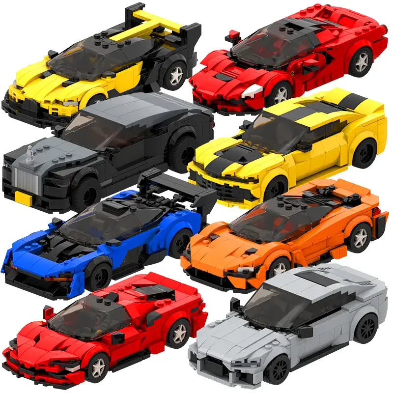 MOC MINI Cars Building Blocks Set 2022 Hot MOC City Car Speed Champion Supercar Sports Racing Car Moc Diy Building