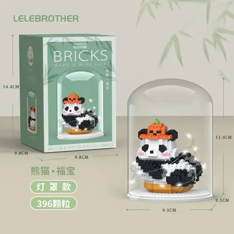 MOC technic mini cute panda animals building sets for kids