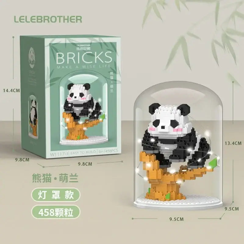 MOC technic mini cute panda animals building sets for kids