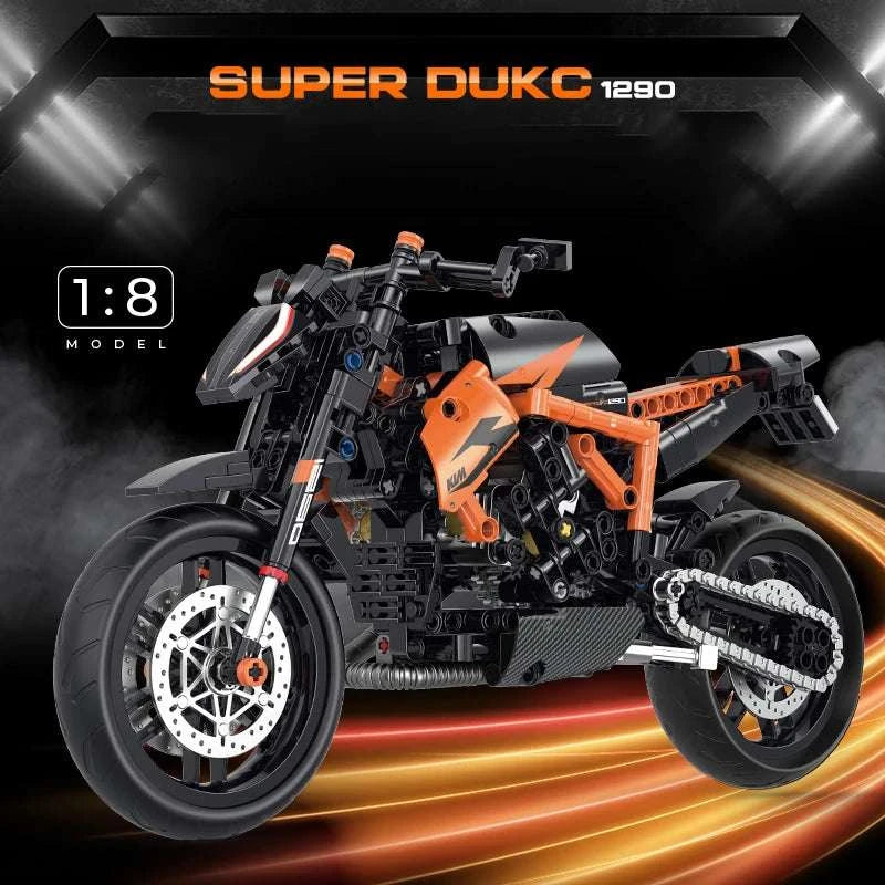 596pcs MOC Technical KTM Duke motorcycle 1:8