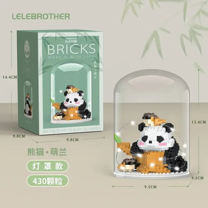 MOC technic mini cute panda animals building sets for kids