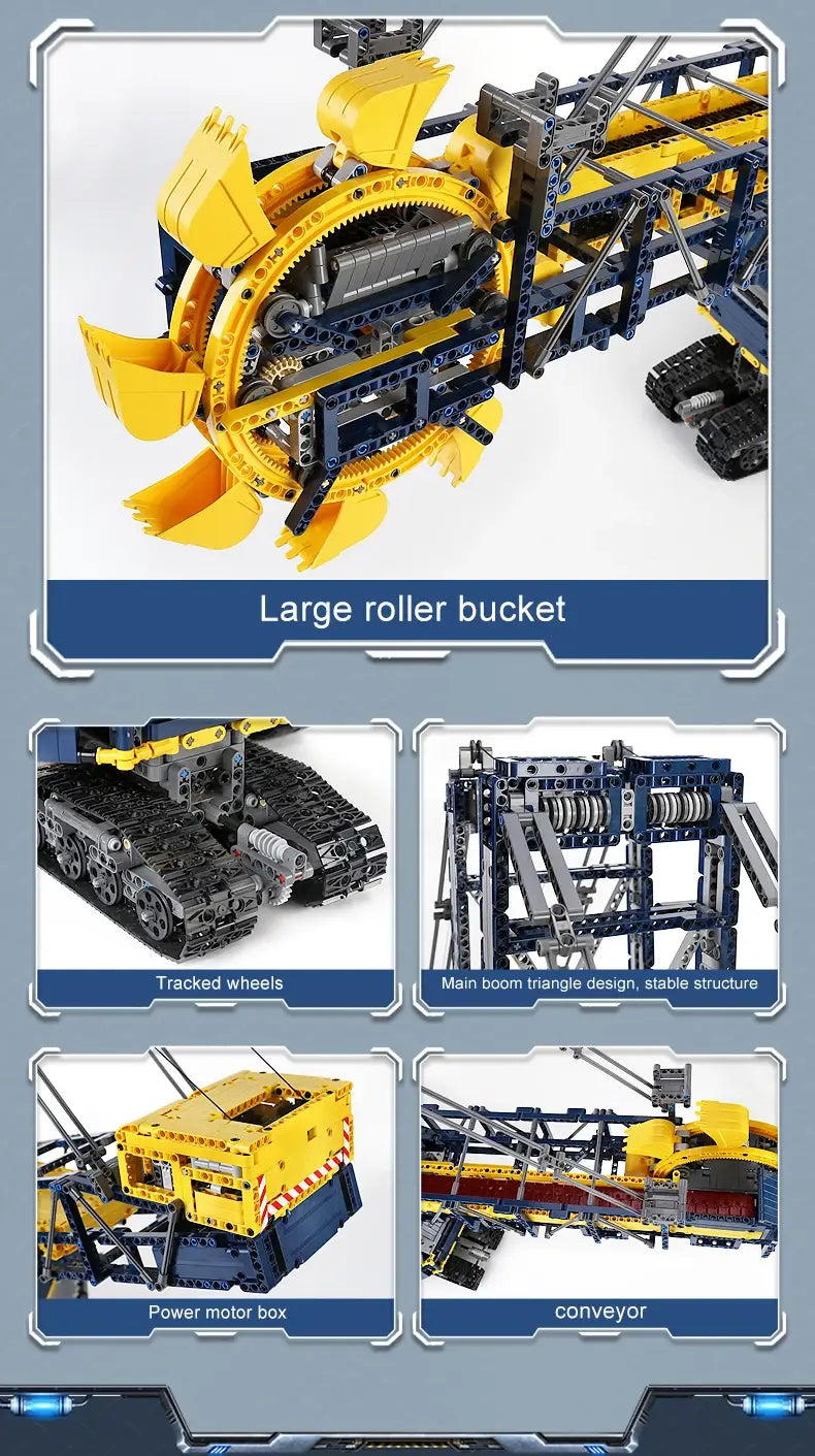 MOULD KING 17006 Technical Motorized Bucket Wheel Excavator Model Building Blocks