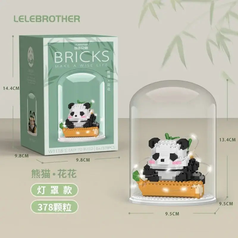 MOC technic mini cute panda animals building sets for kids