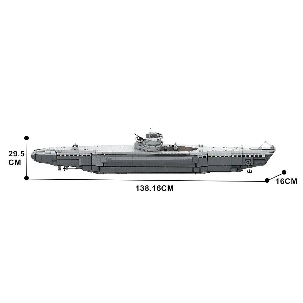 Build Your Own Bismarck U-Boat Model - 7186 PCS Military Battleship Bricks