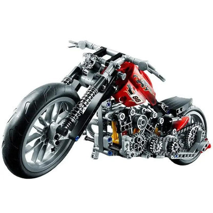 MOC Technical Harley Davidson chopper motorcycle building set - 378 PCS - BuildYourCastle
