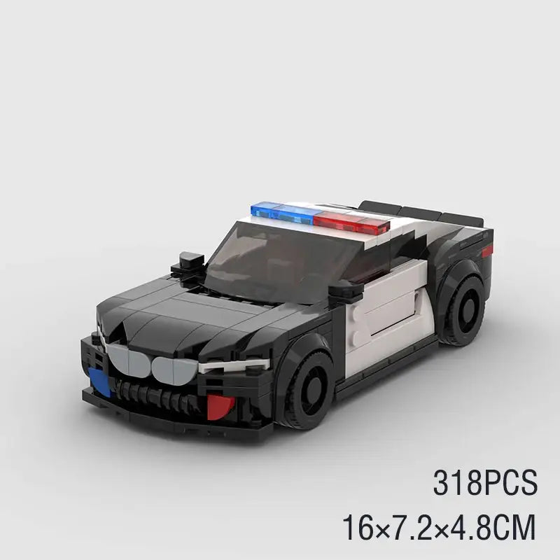 MOC MINI Cars Building Blocks Set MOC Police City Car Set M5 M8 PT Boat Model Building Blocks Defend City Rescue