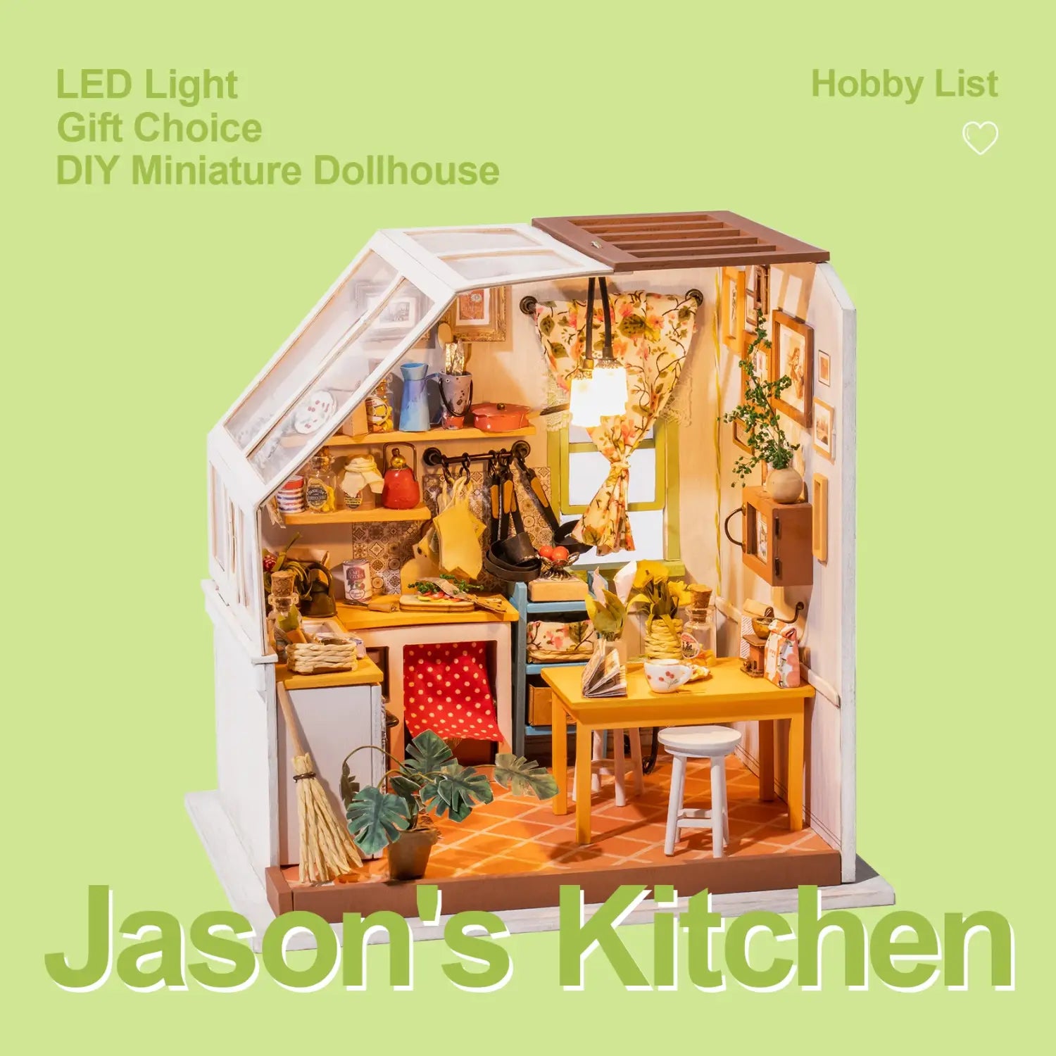 Robotime DIY Wooden Miniature Dollhouse Janson’s Kitchen 1:24 Handmade