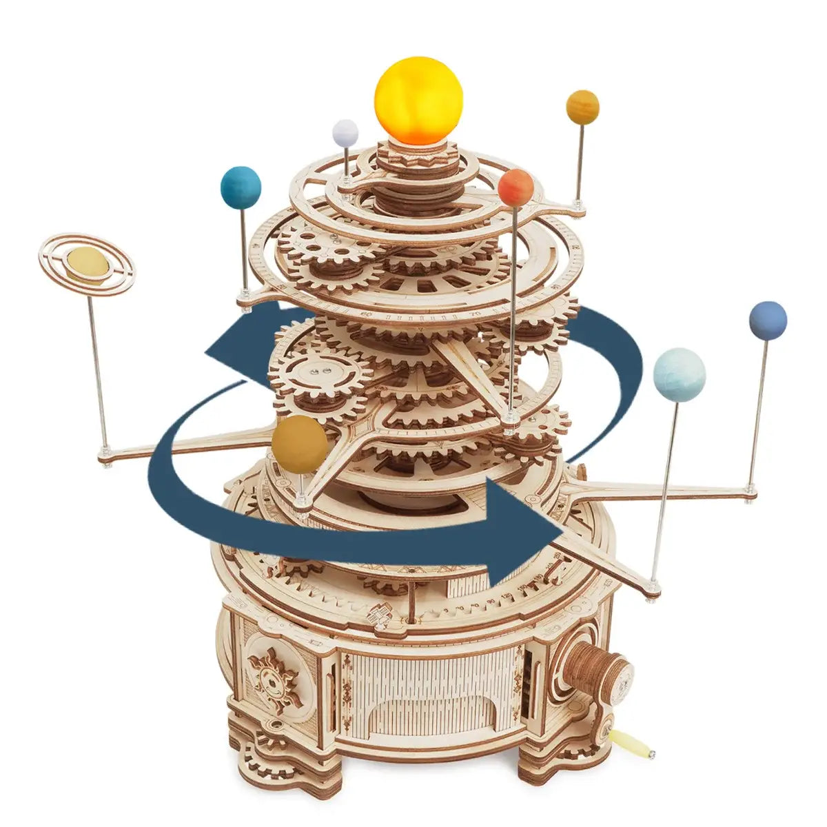 Robotime Rokr 316PCS Rotatable Mechanical Orrery DIY Wooden Model Building Block Kits Assembly Toy Gift for Children