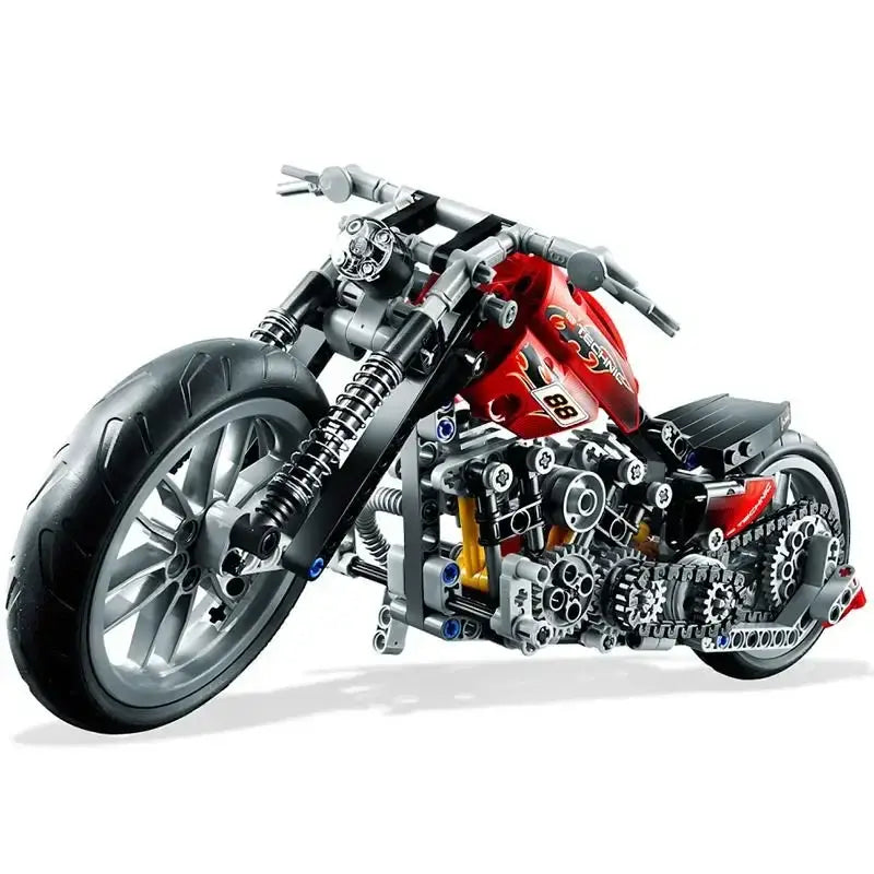 MOC Technical Harley Davidson chopper motorcycle building set - 378 PCS