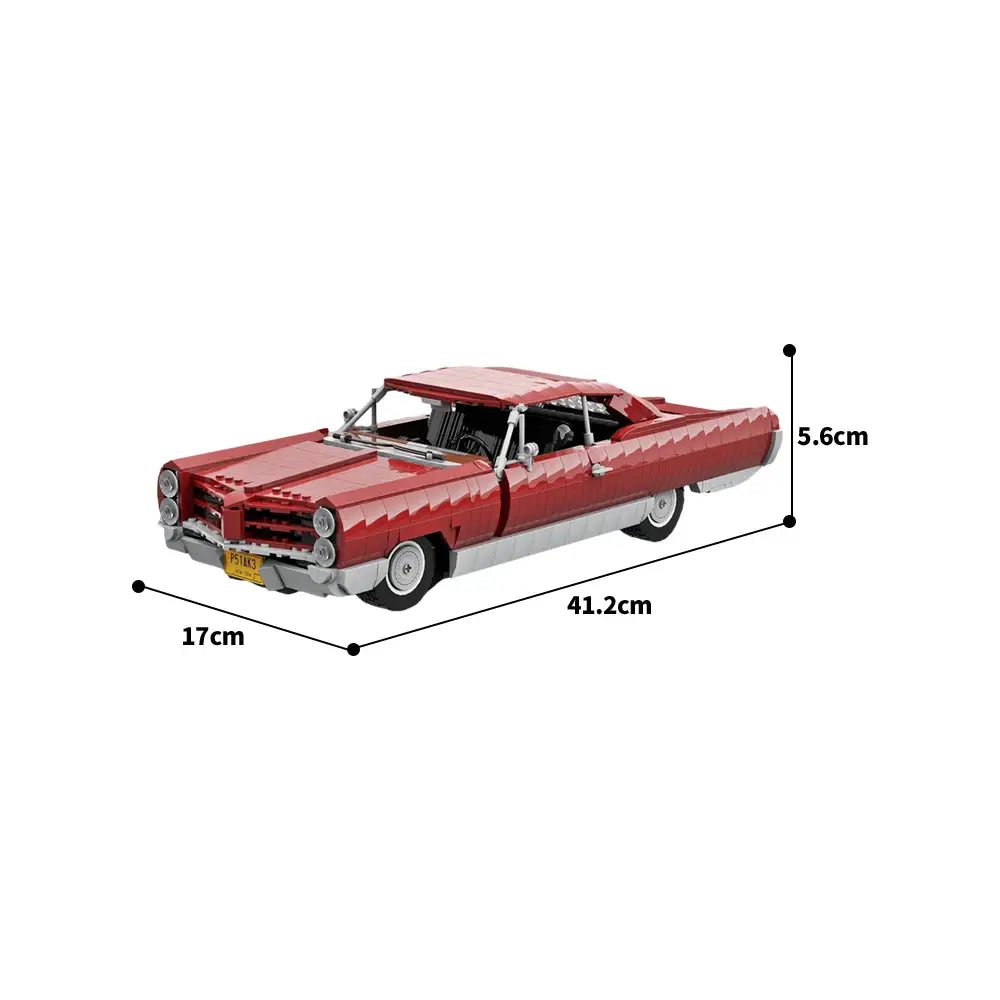 MOC Pontiac Bonneville 1966 Dark Red - 1663 pcs