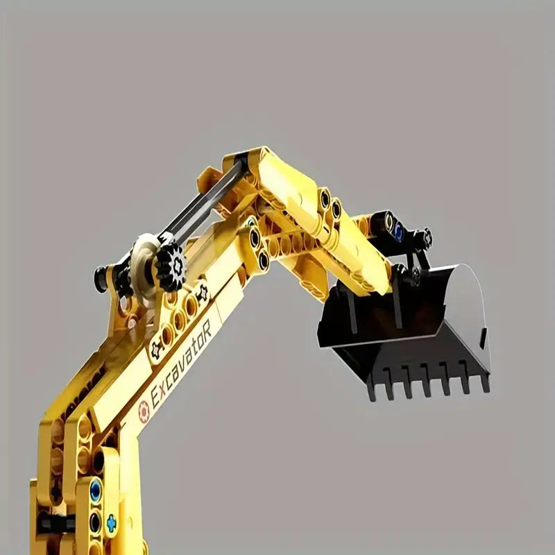 522pcs Yellow engineer excavator building set