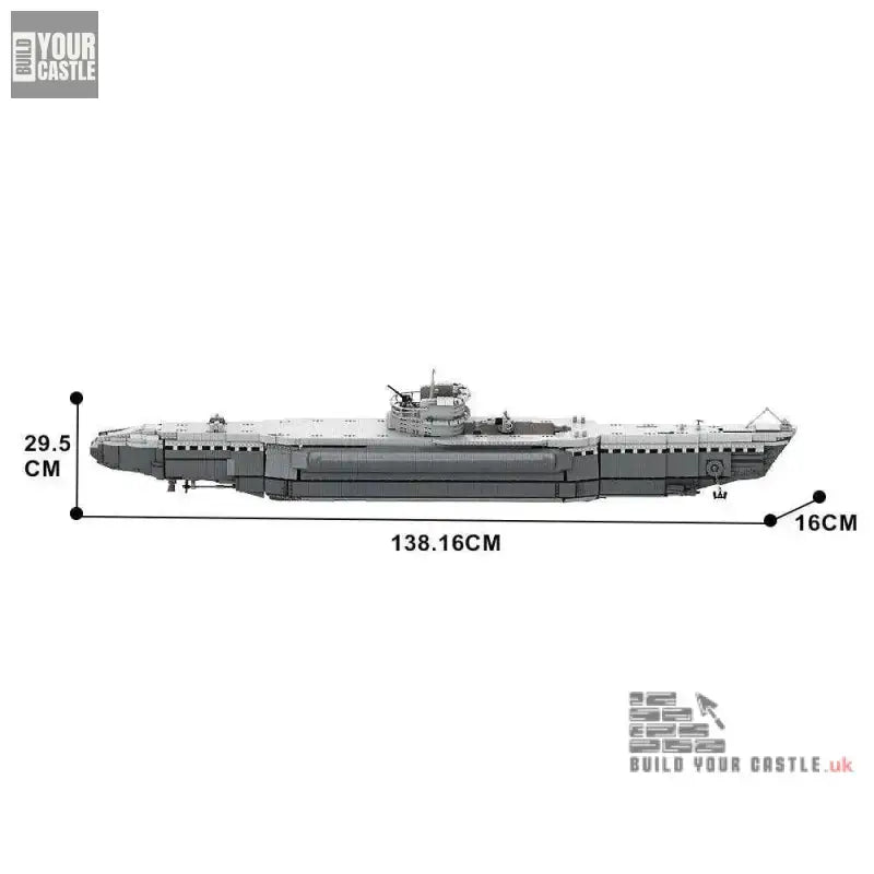 Build Your Own Bismarck U-Boat Model - 7186 PCS Military Battleship Bricks - BuildYourCastle