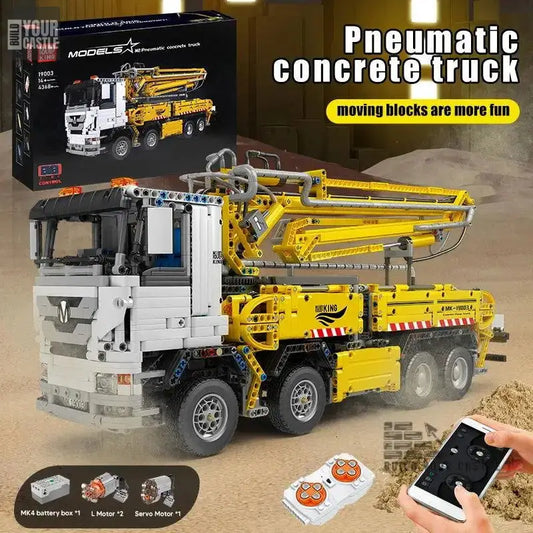 Concrete Pump building set Technic RC Truck with Building - BuildYourCastle